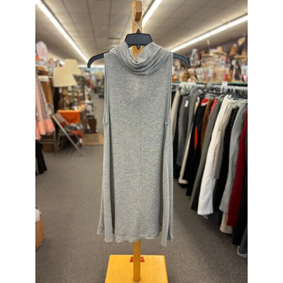 Solemio Gray Sleeveless Cowl Neck A-Line Dress Womens Size L - Picture 2 of 3